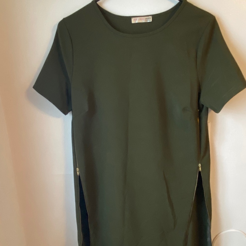 Pine green zipper dress